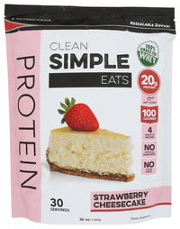 Clean Simple Eats: Protein Pwder Strawberry, 36 Oz