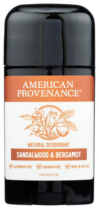 American Provenance: Sandalwood And Bergamot Deodorant, 2.65 Oz