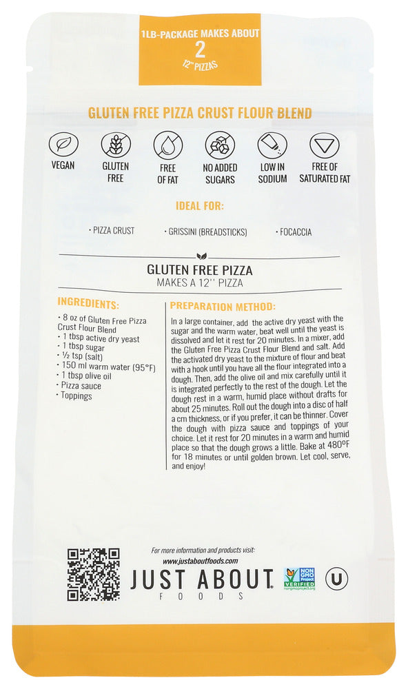 Just About Foods: Gluten Free Pizza Crust With Cauliflower Flour, 1 Lb