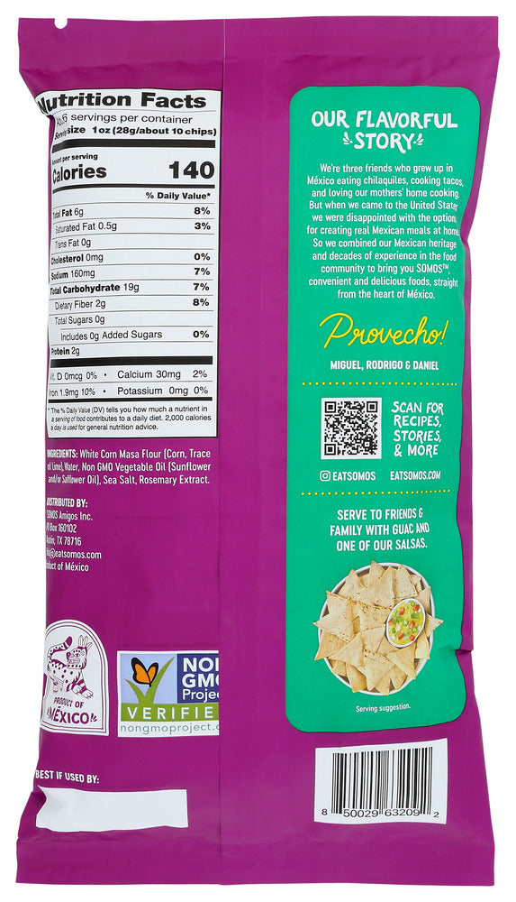 Somos: Unusually Thick And Crunchy White Corn Tortilla Chips, 6 Oz