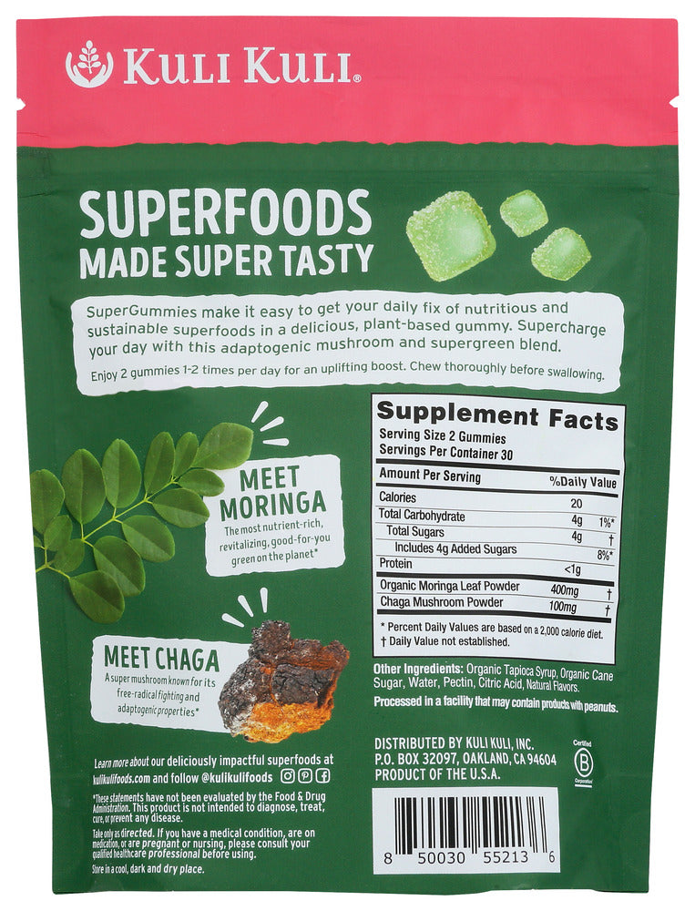 Kuli Kuli Mo: Moringa And Chaga Mushroom Super Gummies Berry Flavor, 60 Pc