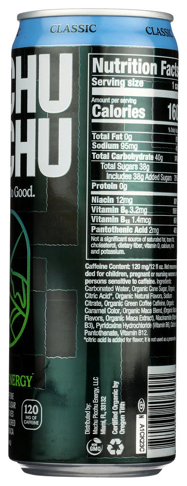 Machu Picchu: Classic Organic Energy Drink, 12 Fo