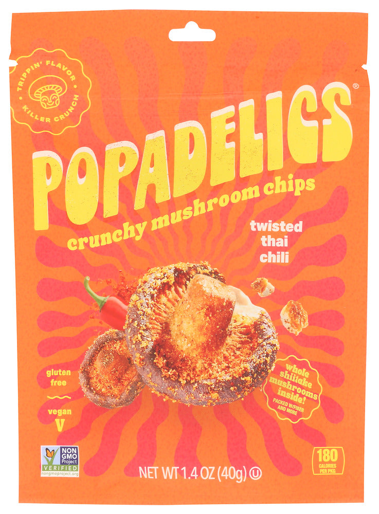 Popadelics: Twisted Thai Chili Mushroom Chips, 1.4 Oz