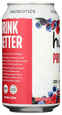 Humm: Soda Probiotic Berry Crm, 12 Fo