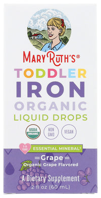 Maryruths: Organic Toddler Iron Liquid Drops Grape, 2 Fo