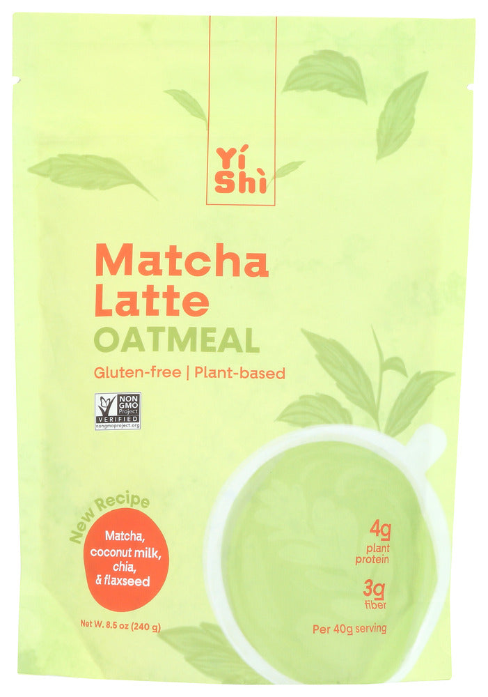 Yishi: Matcha Latte 6 Serving Oatmeal Pouch, 8.5 Oz