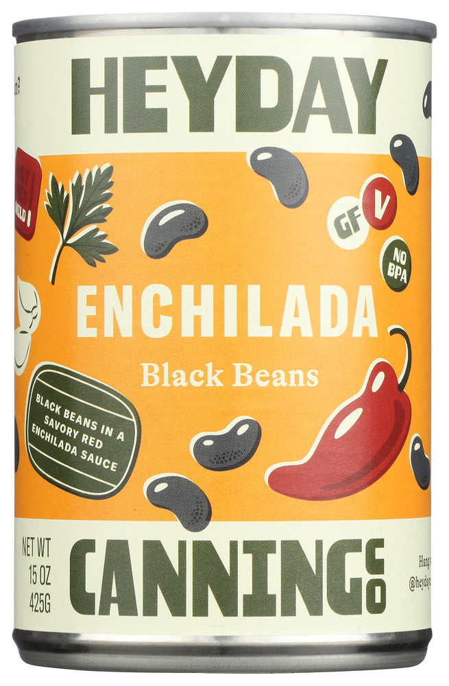 Heyday Canning Co: Beans Black Enchilada, 15 Oz