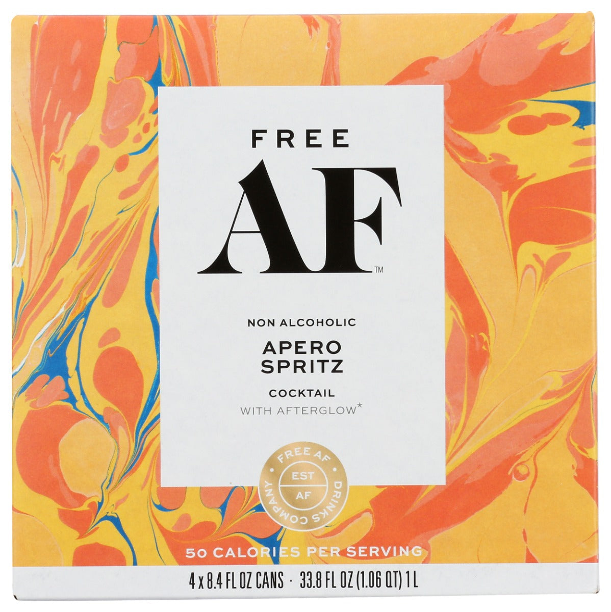 Free Af: Non Alcoholic Apero Spritz Cocktail 4 Cans, 1 Lt