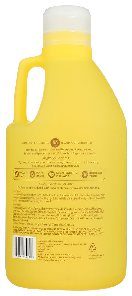 Safely: Everyday Laundry Detergent Bright, 64 Fo