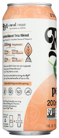 The Ryl Co: Tea Black Peach Rtd, 16 Fo