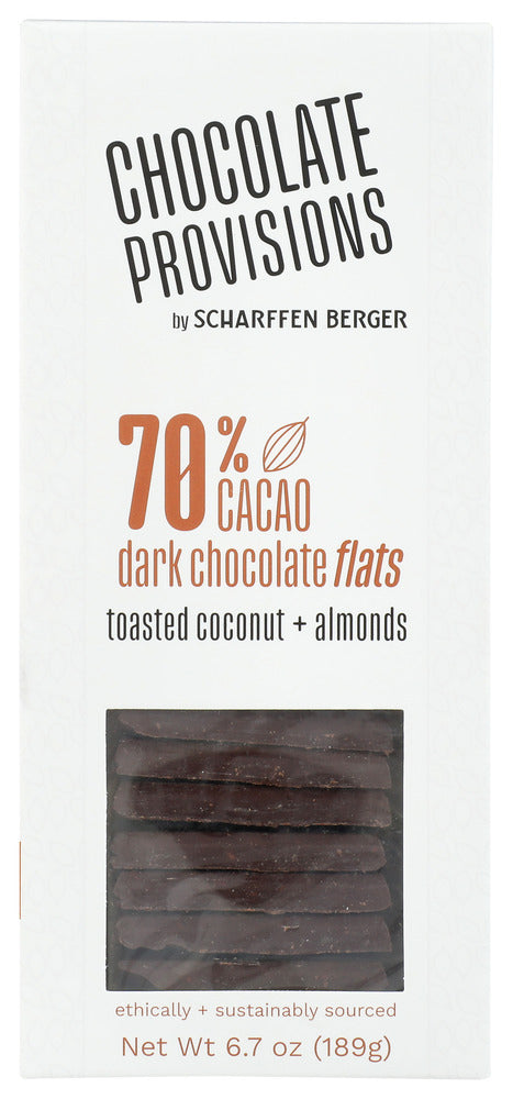 Scharffen Berger: 70 Percent Dark Chocolate With Toasted Almond Flats, 6.3 Oz