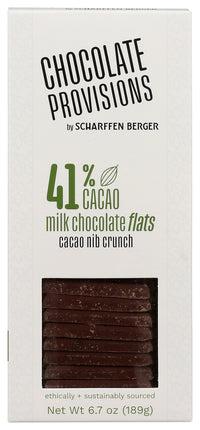 Scharffen Berger: 41 Percent Milk Chocolate With Cacao Nibs Flats, 6.3 Oz