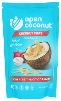 Open Coconut: Coconut Chips Sour Cream And Onion Flavor, 90 Gm