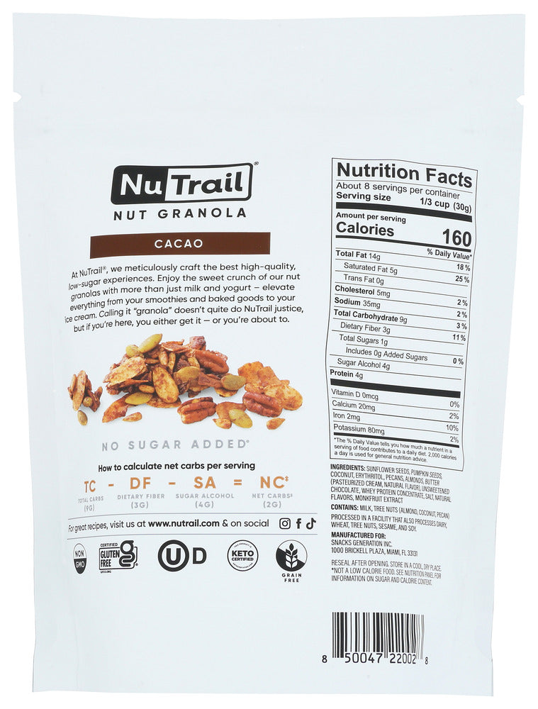 Nutrail: Granola Keto Cacao, 8 Oz