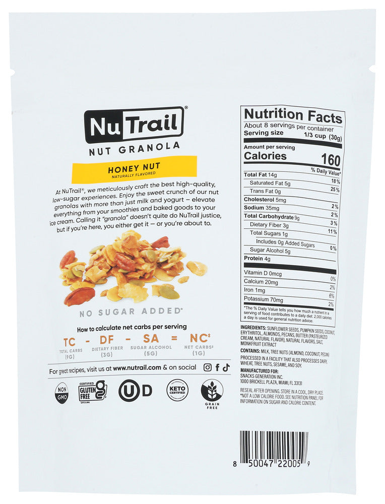 Nutrail:  Granola Keto Honey Nut, 8 Oz