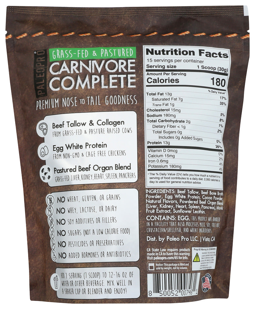 Paleo Pro: Carnivore Complete Ancient Cacao, 1 Lb