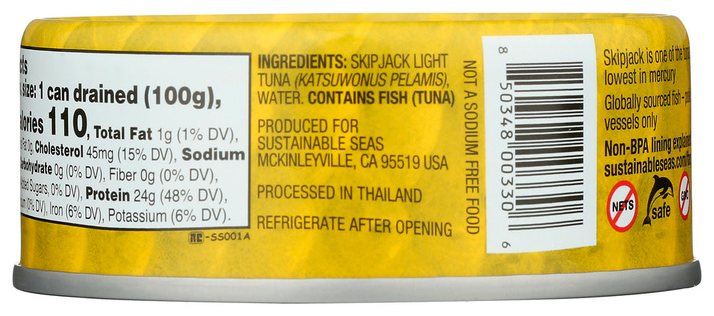 Sustainable Seas: Tuna Lt Chnk Watr No Salt, 5 Oz