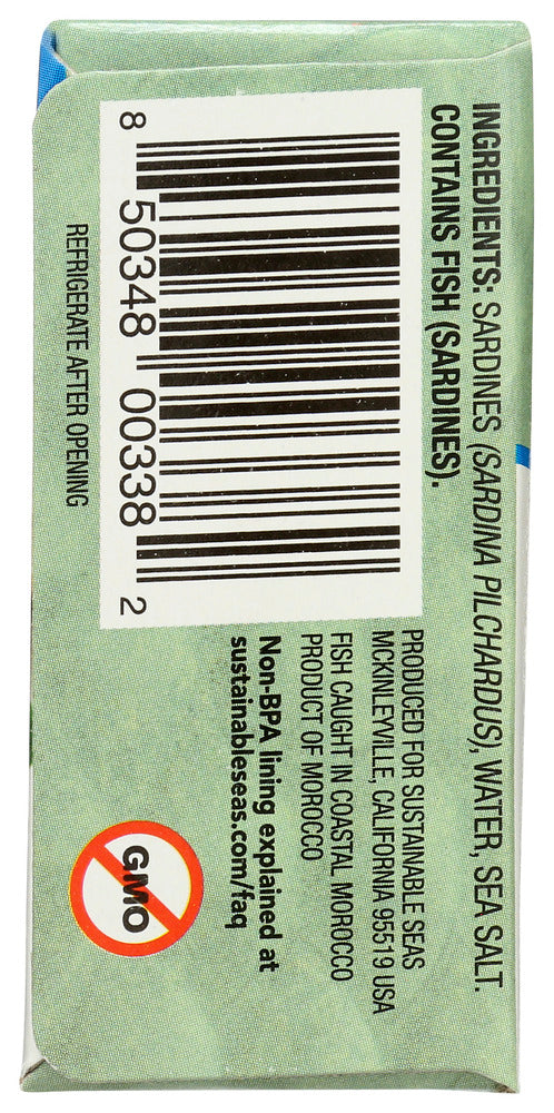 Sustainable Seas: Sardines In Water, 4.25 Oz