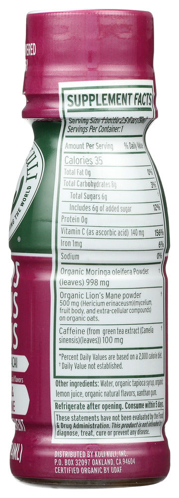 Kuli Kuli Mo: Moringa Green Energy Shot Raspberry, 2.5 Oz