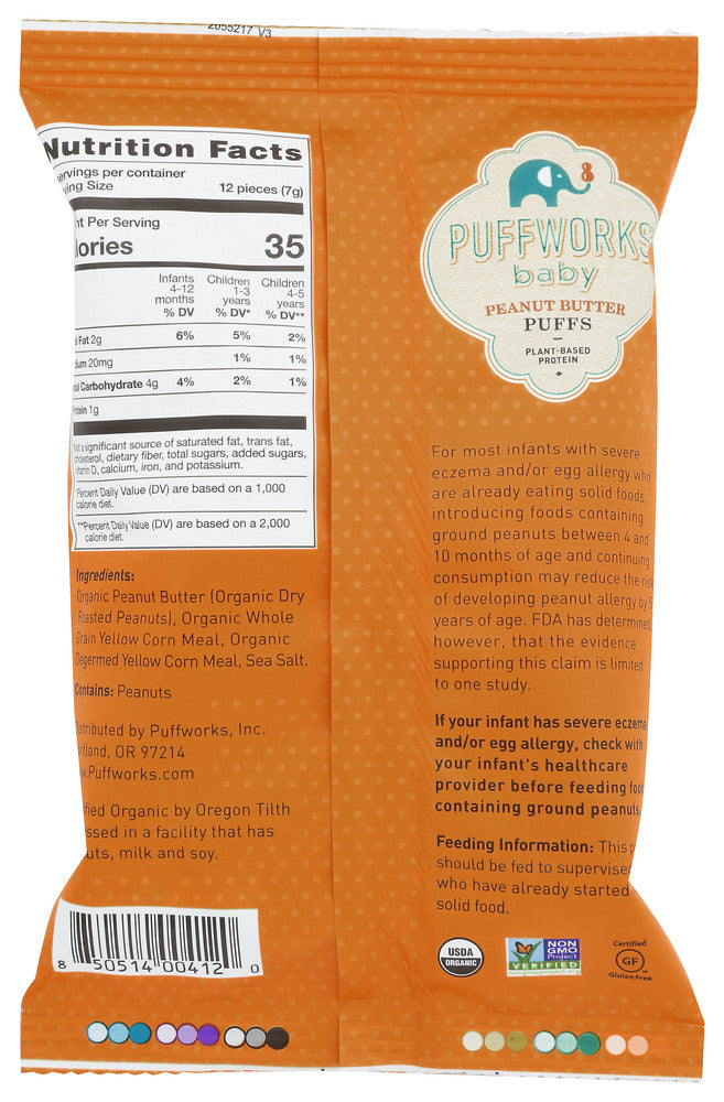 Puffworks: Organic Peanut Butter Puffs, 0.5 Oz