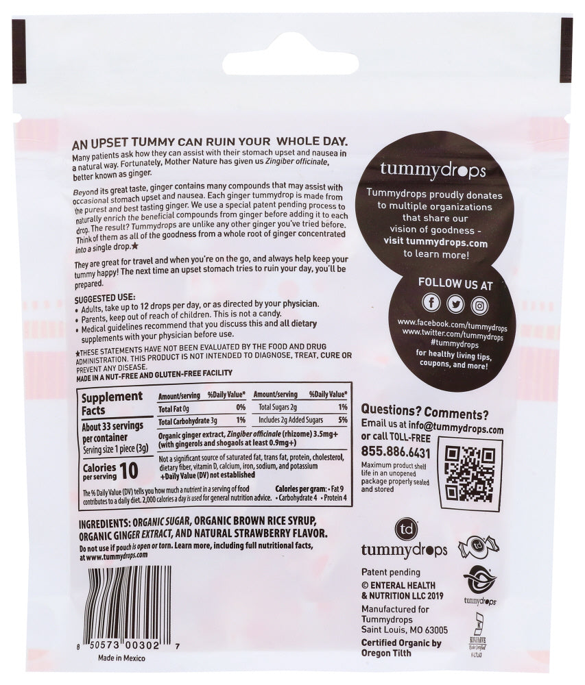 Tummydrops: Natural Ginger Lozenges, 105 Gm