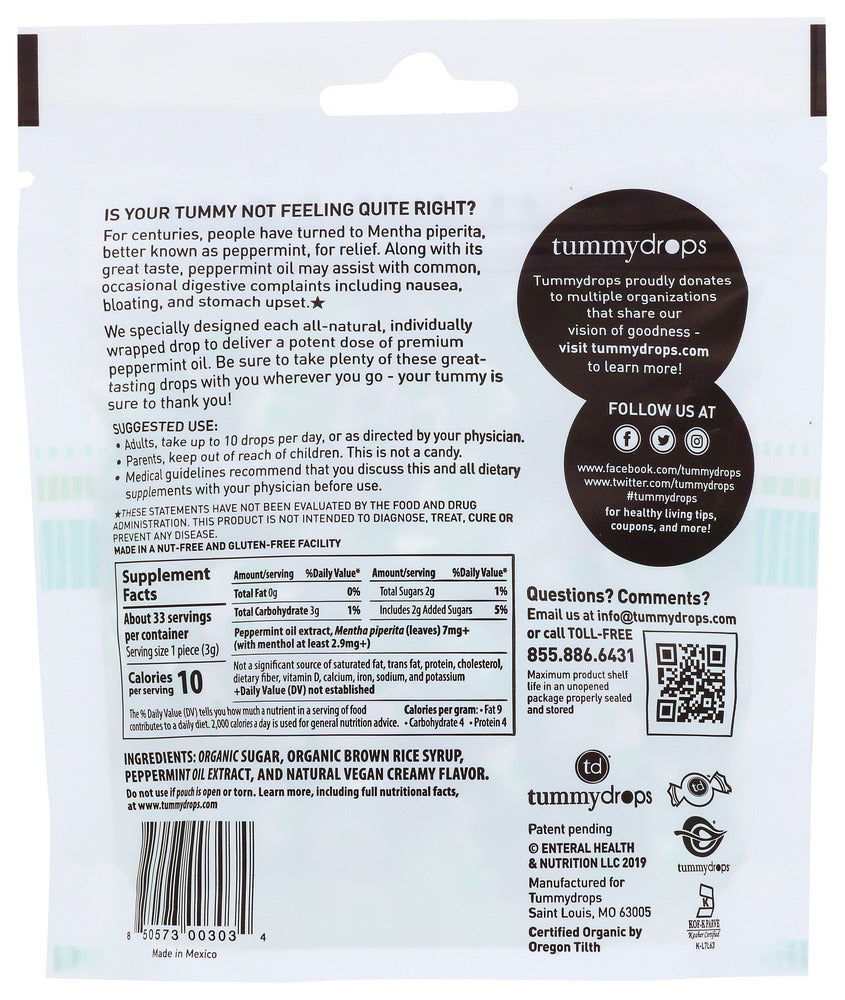 Tummydrops: Natural Peppermint Lozenges, 105 Gm