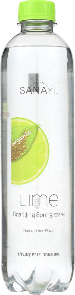 Sanavi: Lime Sparkling Spring Water, 17 Fo