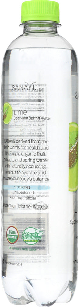 Sanavi: Lime Sparkling Spring Water, 17 Fo