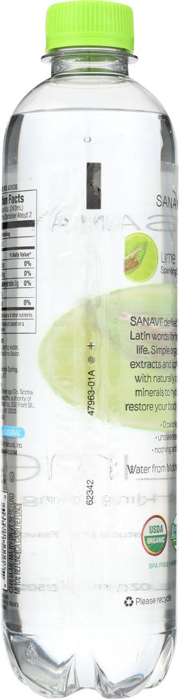 Sanavi: Lime Sparkling Spring Water, 17 Fo