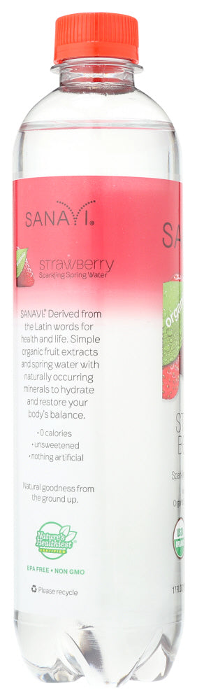 Sanavi: Strawberry Sparkling Spring Water, 17 Fo