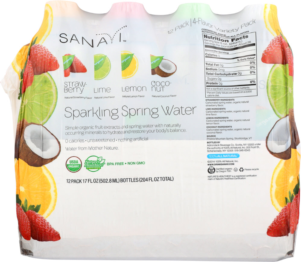 Sanavi: Spring Water 4 Variety Flavor Pack Of 12, 204 Oz