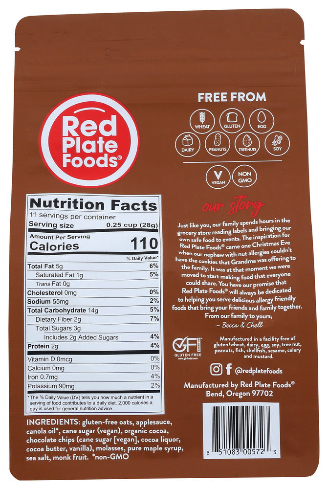 Red Plate Foods: Granola Dark Chocolate Gluten Free, 11 Oz