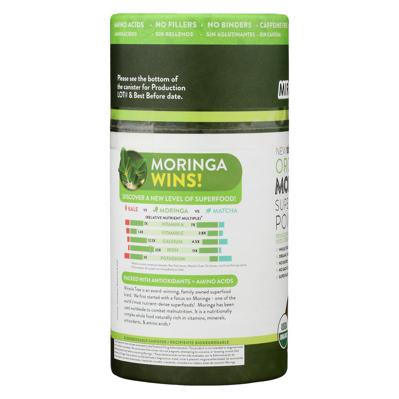 Miracle Tree: Tea Moringa Powder Canister, 8 Oz