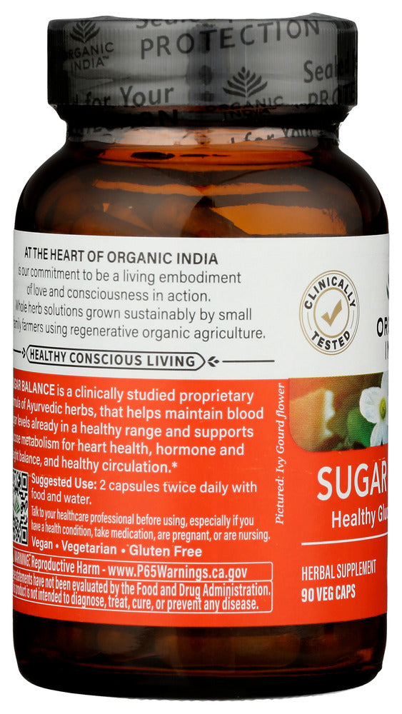 Organic India: Sugar Balance Healthy Glucose Metabolism, 90 Cp