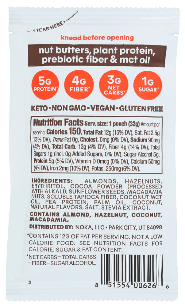 Noka: Superfood Chocolate Hazelnut Nut Butter Packs, 1.15 Oz