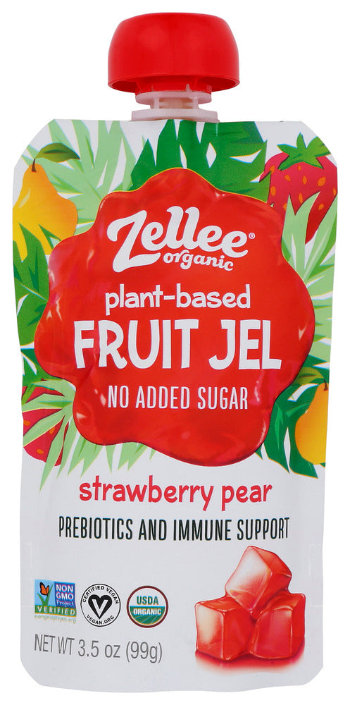 Zellee Organic: Strawberry Pear Fruit Jel, 3.5 Oz