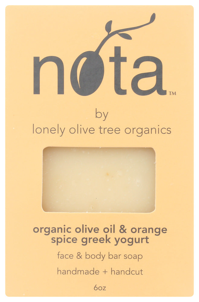 Nota: Olive Oil Orange Spice Greek Yogurt Soap Bar, 6 Oz