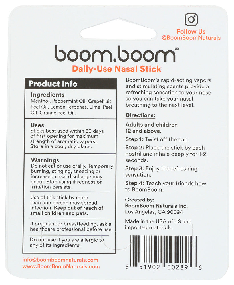 Boomboom Naturals: Inhaler Nasal Trpical 1Pk, 1 Ea