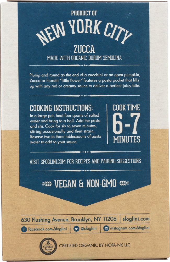 Sfoglini: Zucca Pasta, 16 Oz