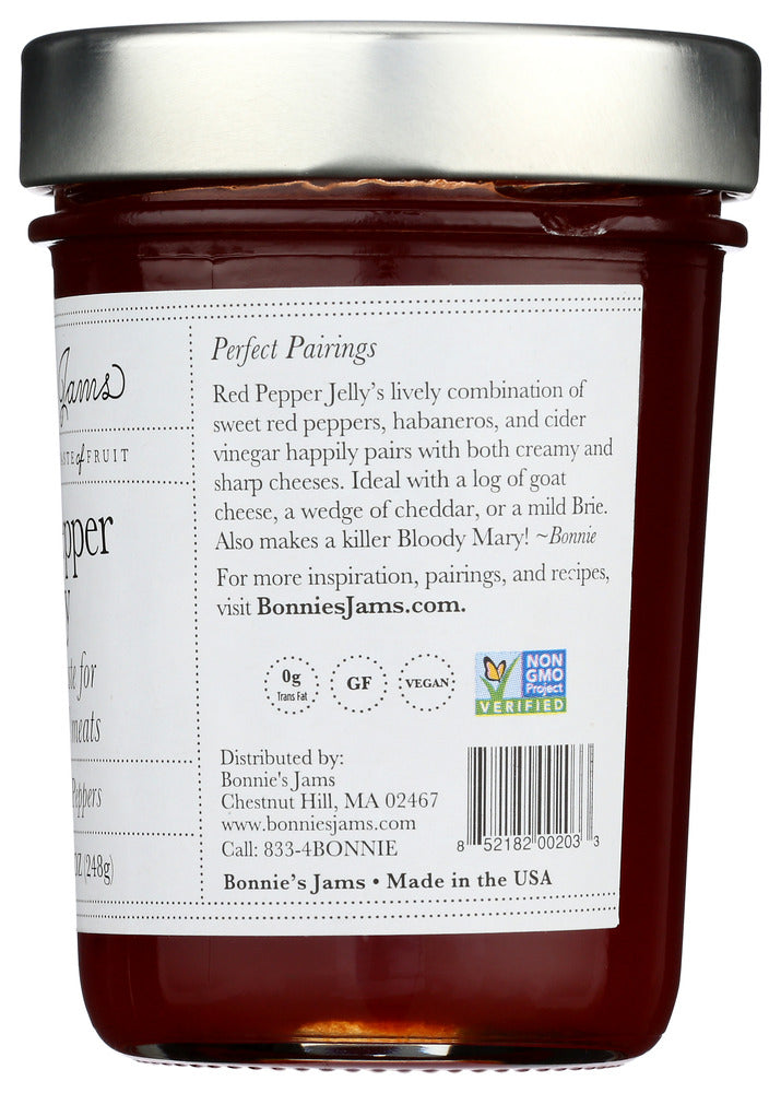 Bonnies Jams: Jam Red Pepper Jelly, 8.75 Oz