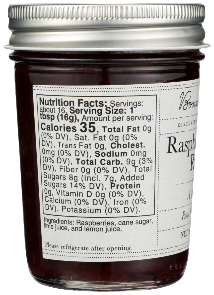 Bonnies Jams: Jam Rspbry Lime Rickey, 8.75 Oz