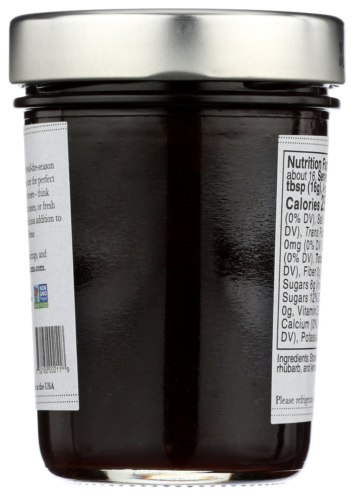 Bonnies Jams: Jam Strawberry Rhubarb, 8.75 Oz