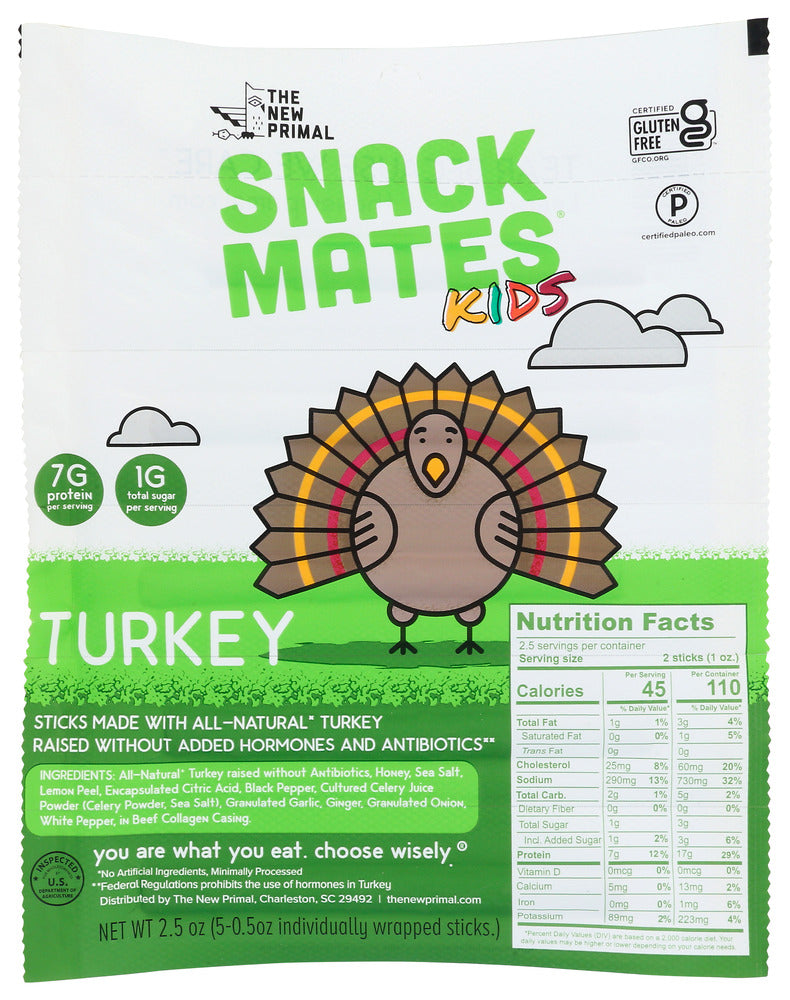 The New Primal: Turkey Snack Mates Stick, 2.5 Oz