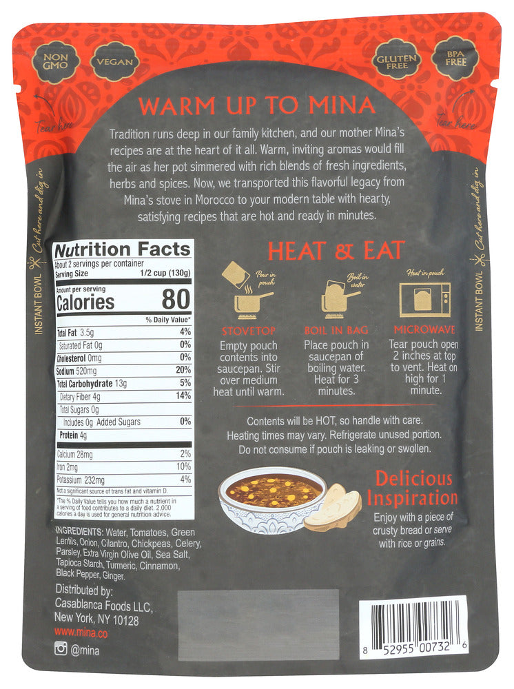 Mina: Soup Chickpea And Lentil, 10 Oz