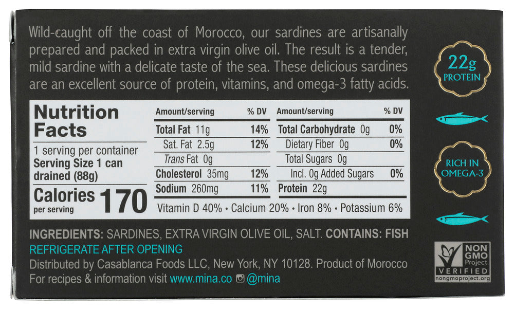 Mina: Sardines In Extra Virgin Olive Oil, 4.4 Oz