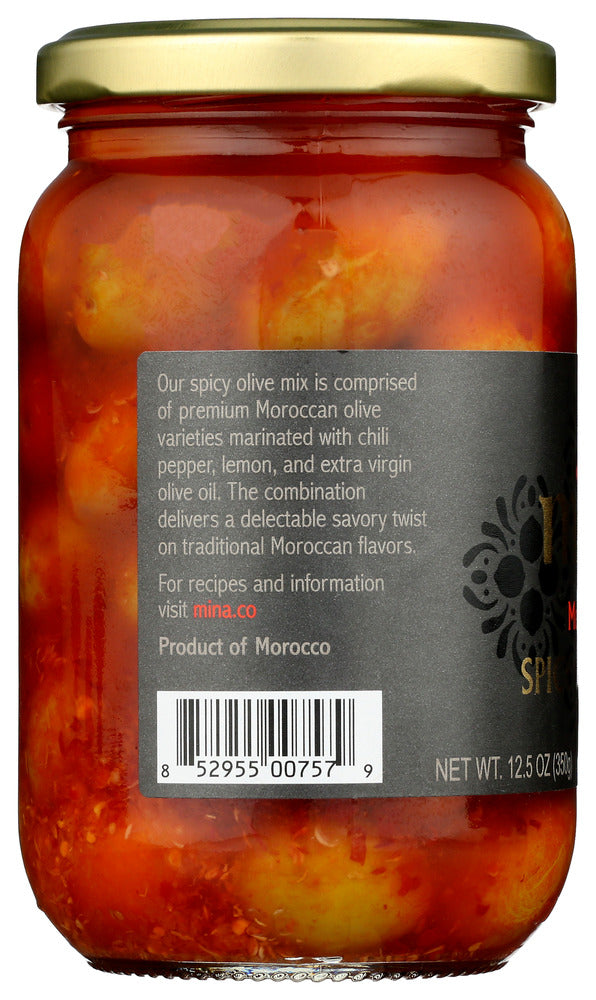 Mina: Moroccan Spicy Olives Mix, 12.5 Oz