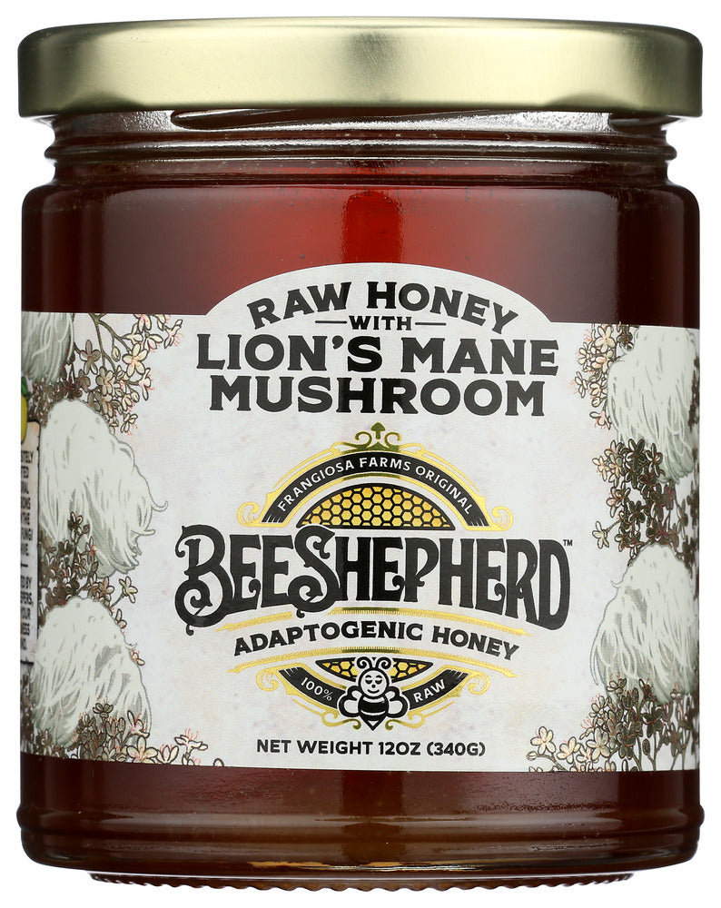 Bee Shepherd: Lions Mane Mushroom Raw Honey, 12 Oz