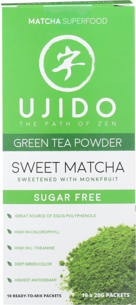 Ujido: Sweet Matcha Green Tea Powder, 10 Pk