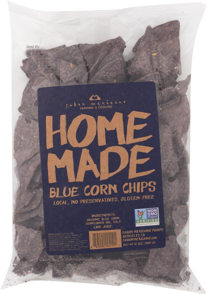 Sabor Mexicano: Blue Corn Homemade Tortilla Chips, 12 Oz