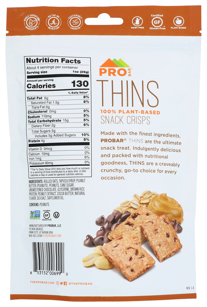 Probar: Peanut Butter Chocolate Chip Thins, 4 Oz